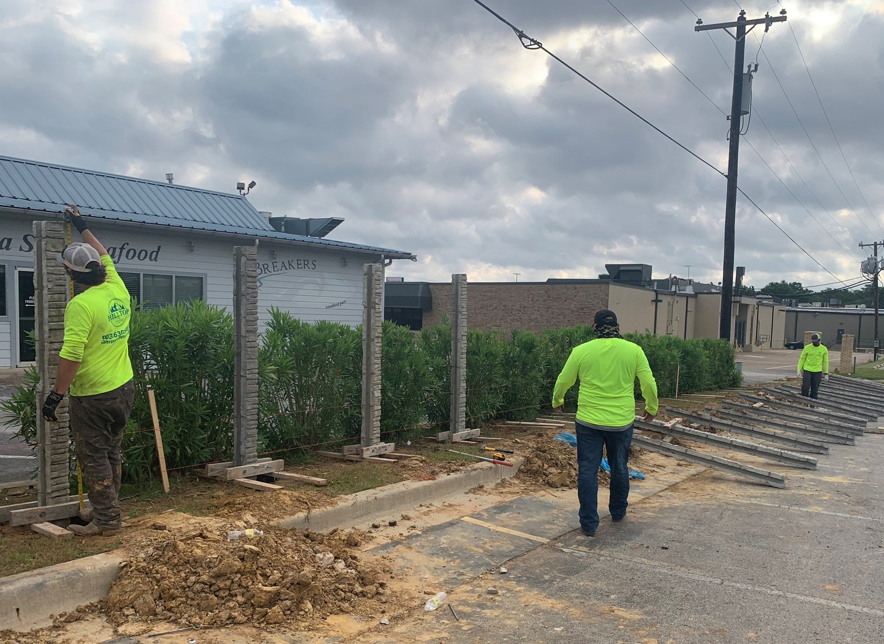 Time Square Tyler TX concrete fence