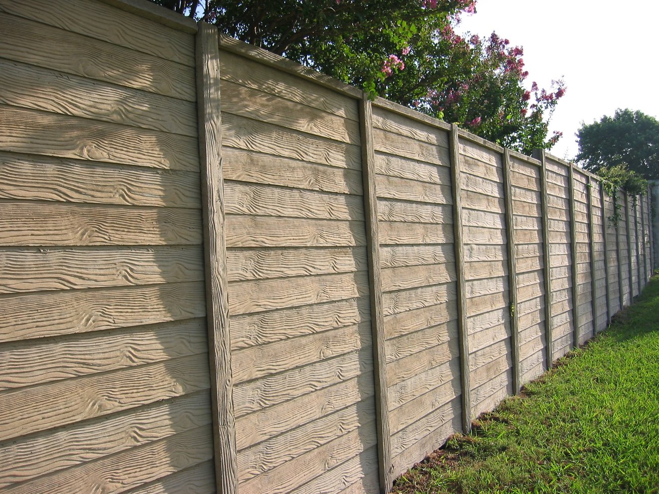 Concrete Fence wood pattern