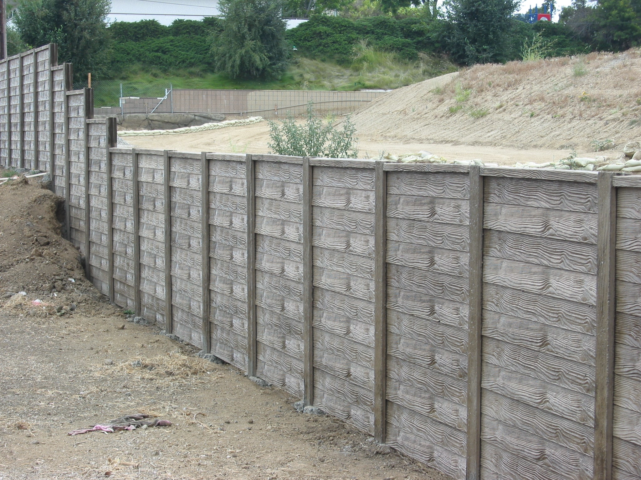 wooden concrete fence