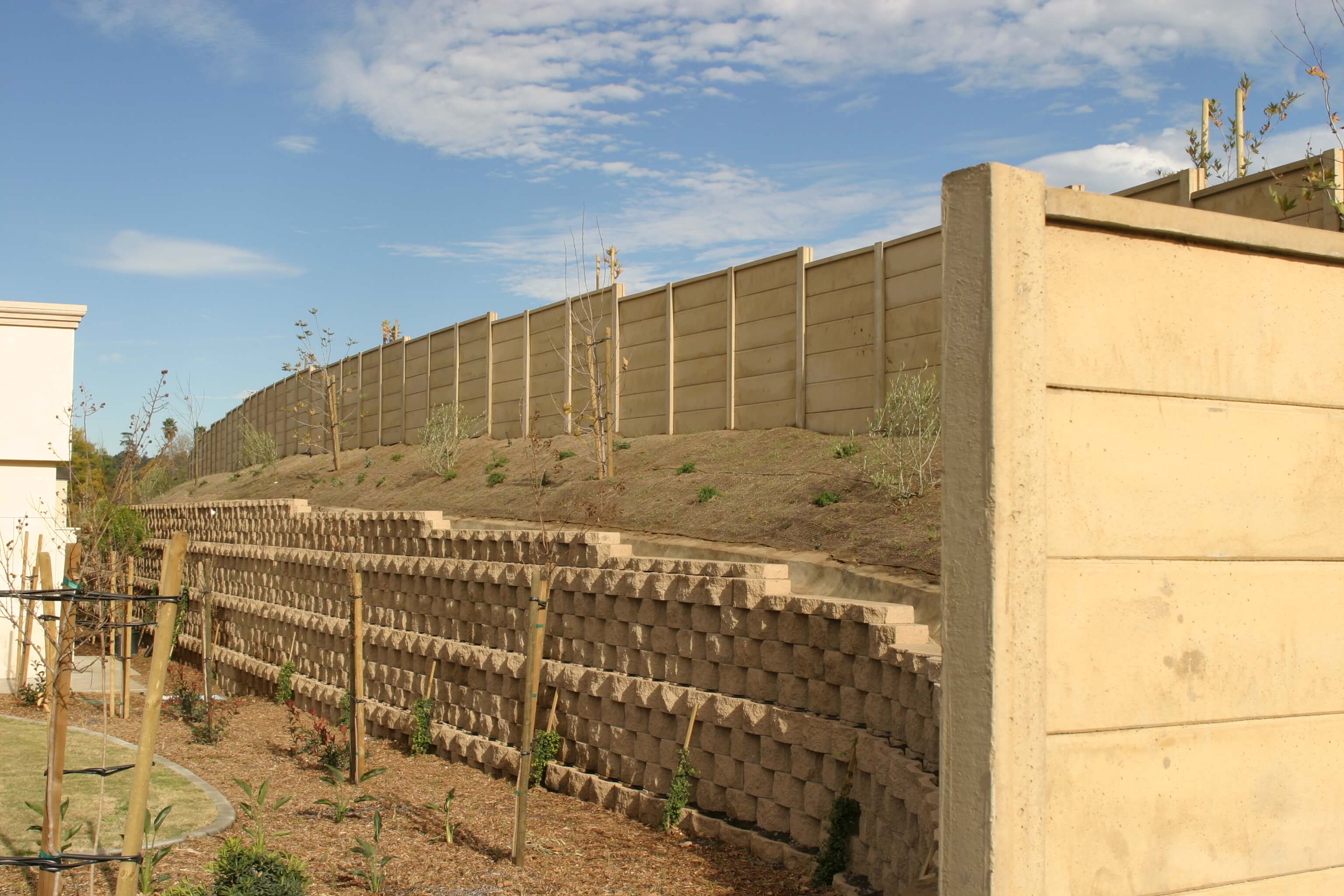 smoothcast concrete fence