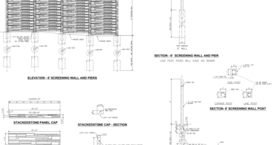 Detail sheet for 6-ft StackedStone by Hilltop Concrete