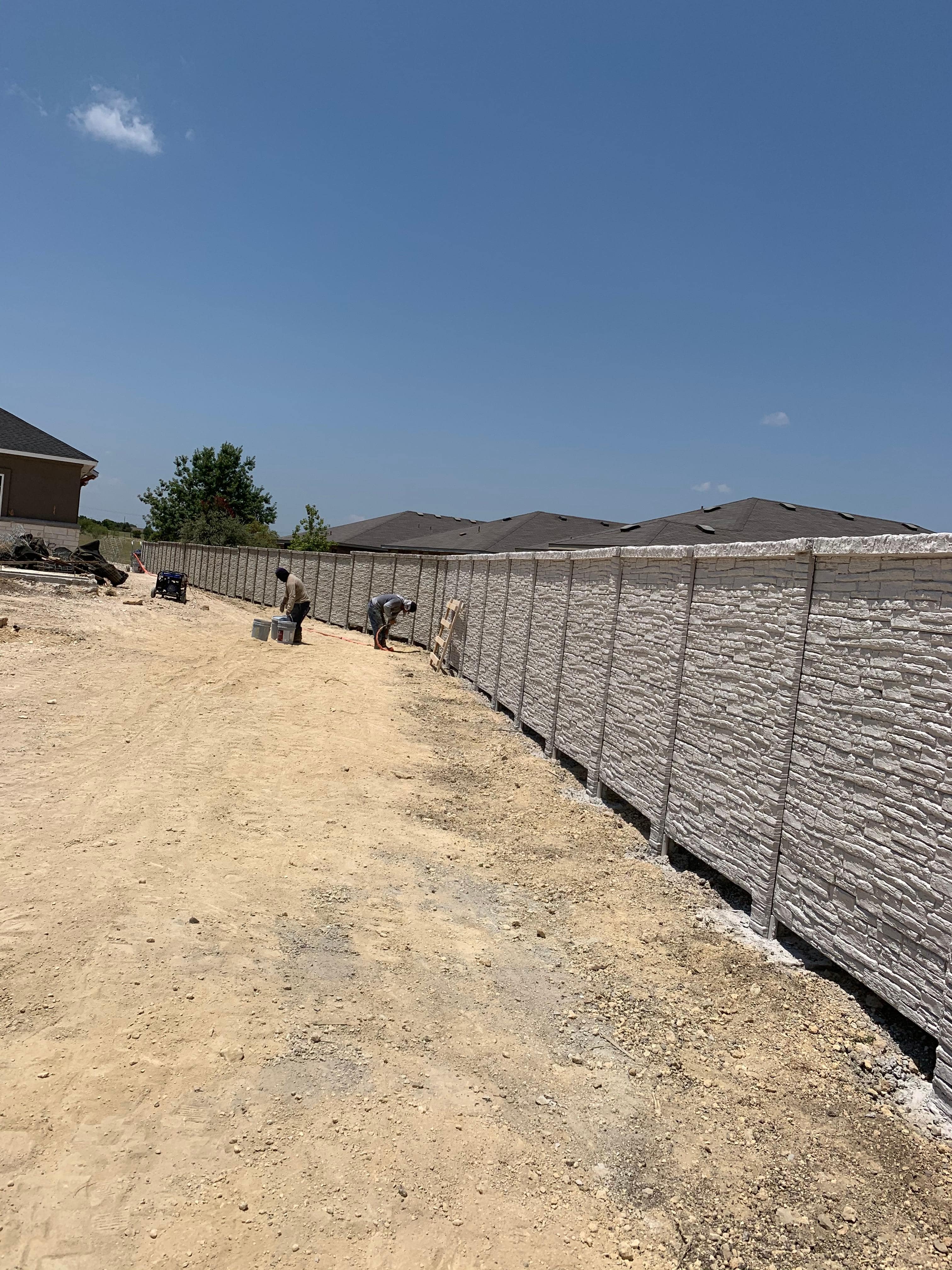 Concrete Fence Stone Pattern Leander TX