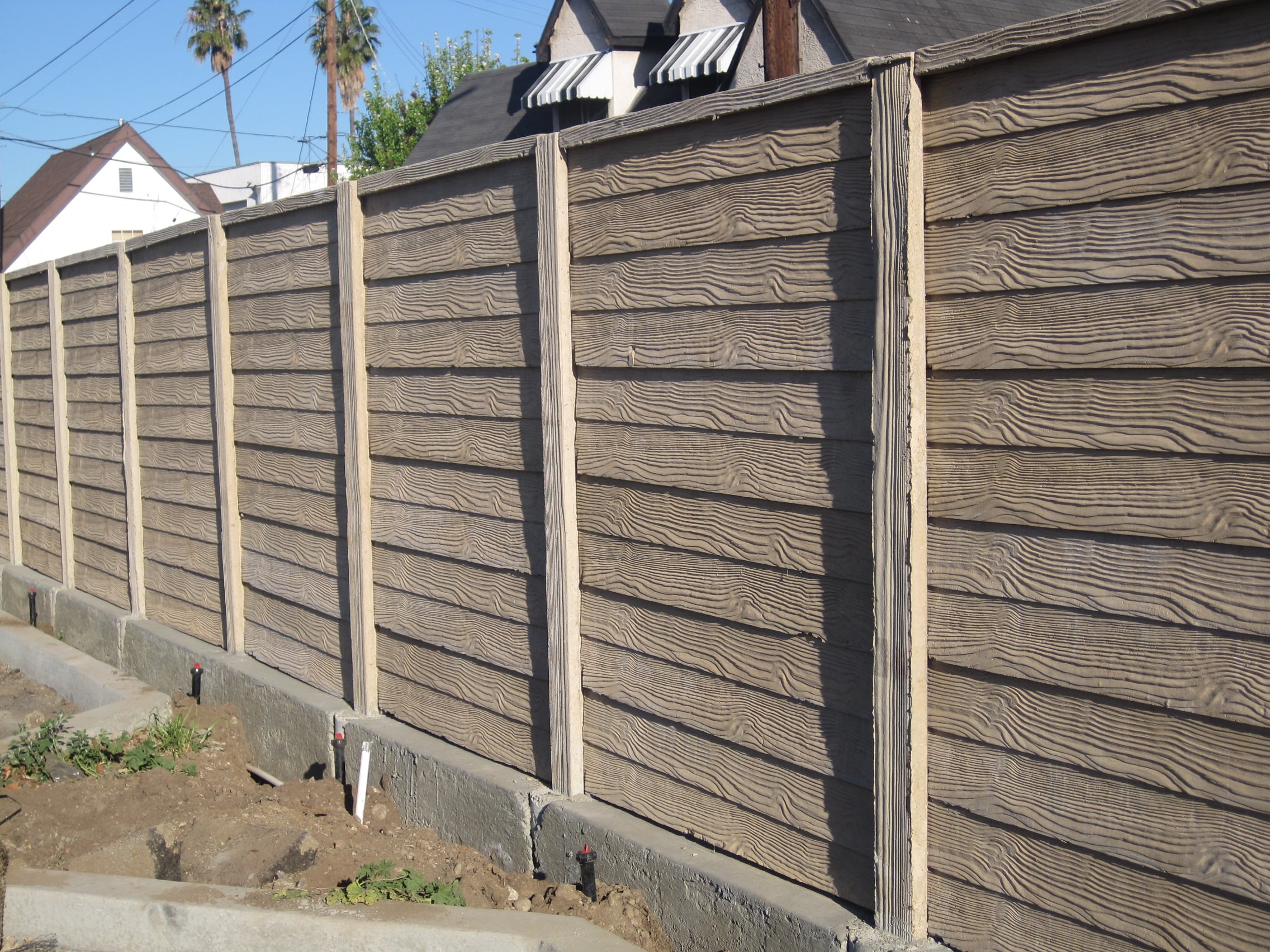 precast concrete screening wall wood texture